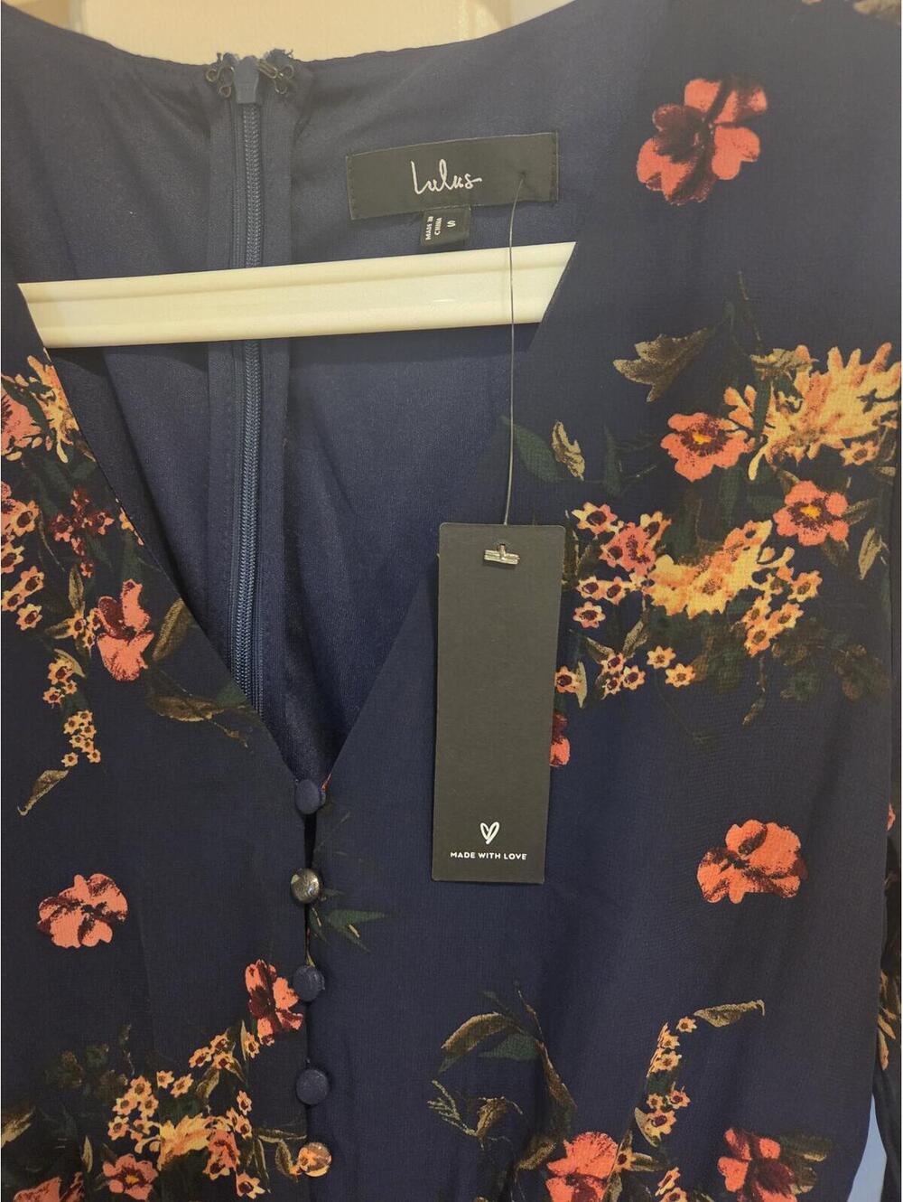 Lulus Floral Print Long Sleeve Dress Size Small - Picture 4 of 11